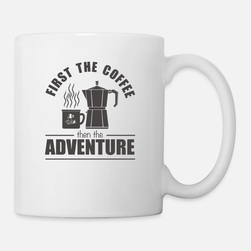 Camping coffee hiking mountains - Mug - white