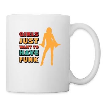 Mädchen wollen nur Spaß Musik Retro 70er Jahre Mädchen haben - Tasse - Weiß - Rechts