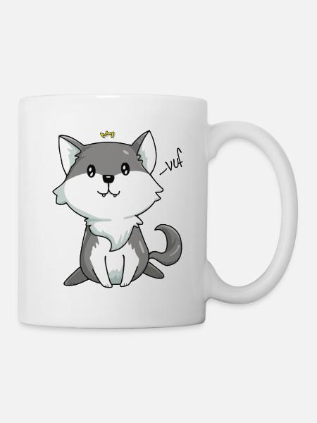 Kawaii wolf king - Mug - white
