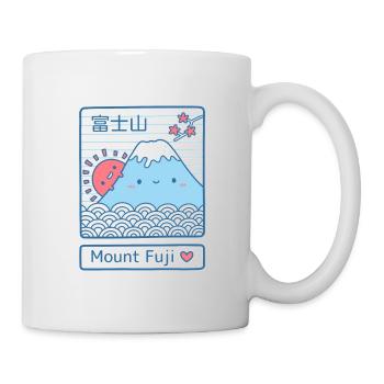 Cute Mount Fuji and Red Sun Doodle - Mug - white - Right