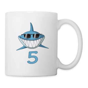 Cooler Hai five vom Haifisch Haiko High Five - Tasse - Weiß - Rechts