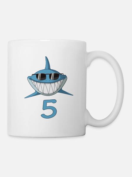 Requin cool five du requin Haiko High Five - Mug blanc - blanc