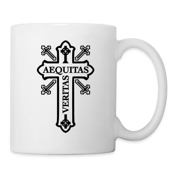 Aequitas Veritas Cross - Design 1 noir - Mug blanc - blanc - Droite