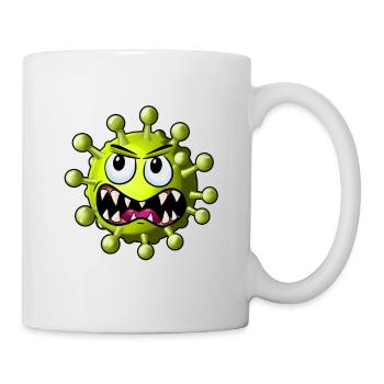 Virus corona de dessin animé - Mug blanc - blanc - Droite