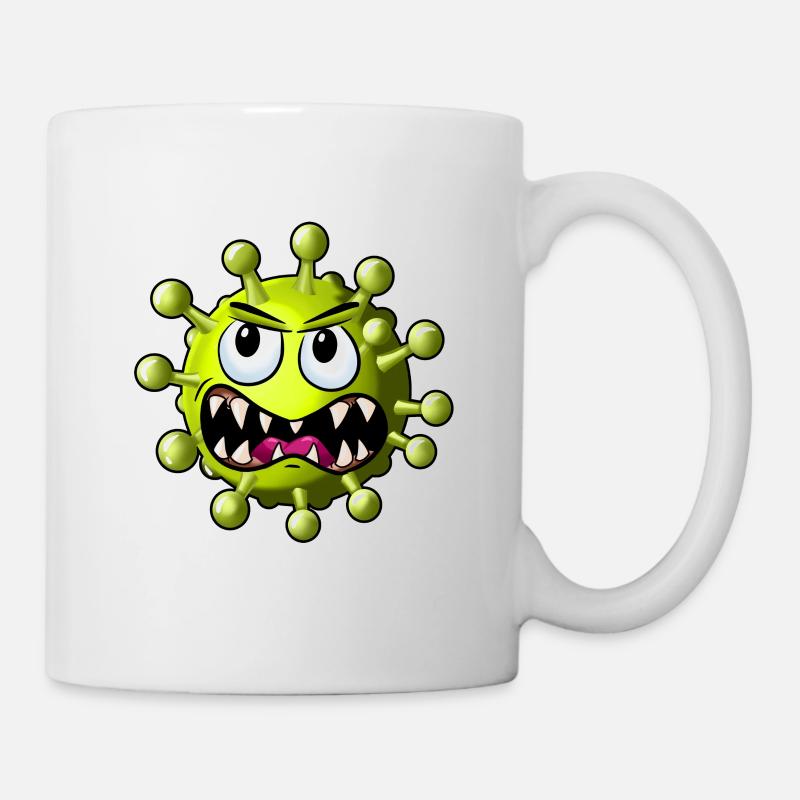 Cartoon Corona Virus - Tasse - Weiß