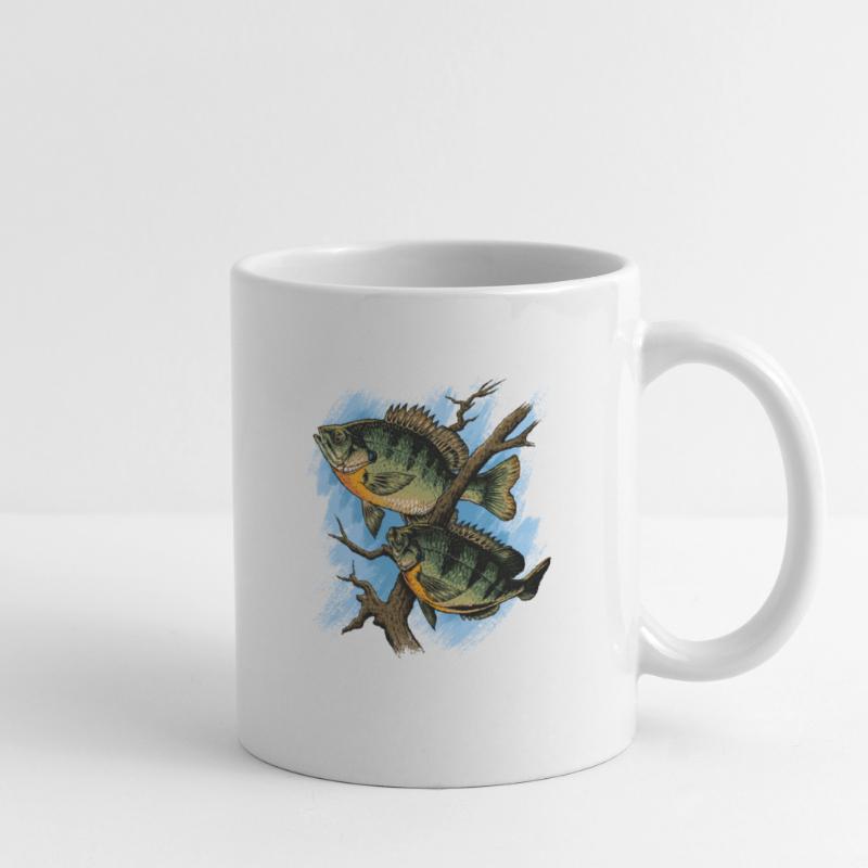 Crapet Arlequin Illustration Pêche Pullover conception Mug blanc