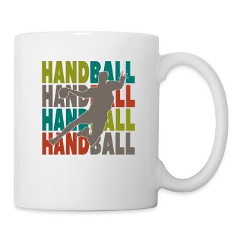 Retro vintage handball player handball ball gift - Mug - white - Right