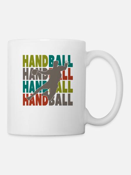 Cadeau de balle de handball joueur de handball vintage rétro - Mug blanc - blanc