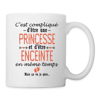 PRINCESSE ENCEINTE future maman - Mug blanc - blanc - Droite