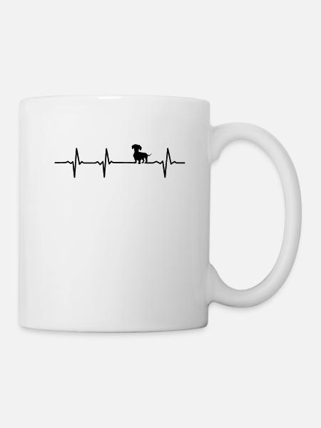 Cadeau de teckel de teckel de teckel de battement de coeur de teckel - Mug blanc - blanc