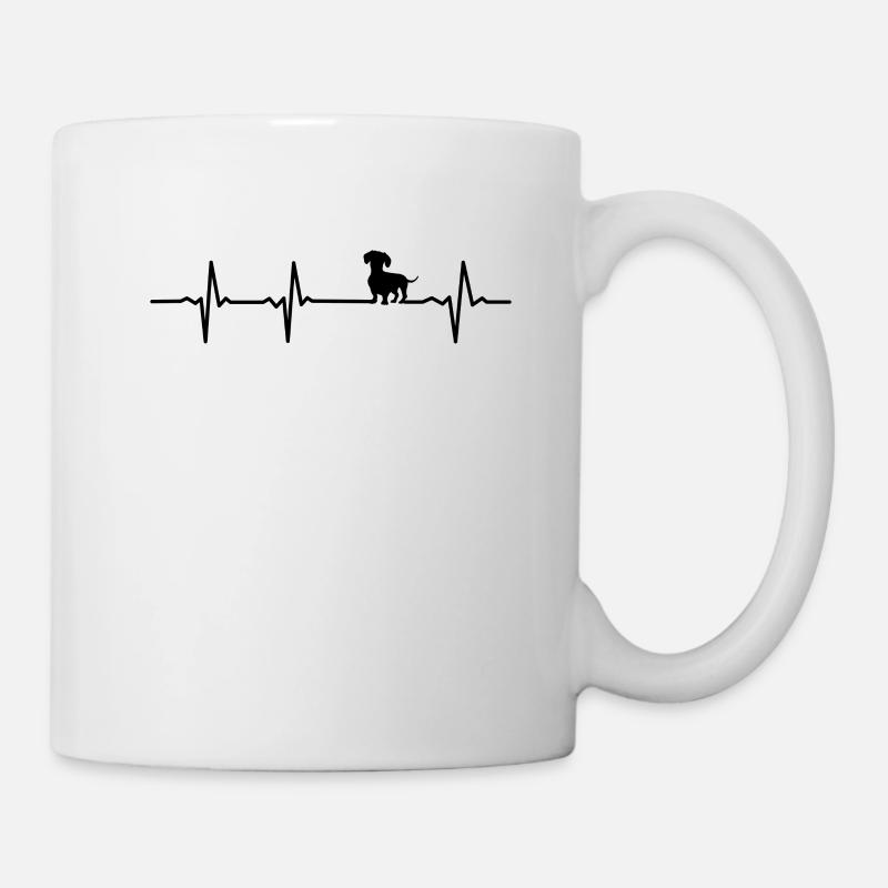 Cadeau de teckel de teckel de teckel de battement de coeur de teckel - Mug blanc - blanc