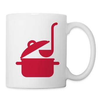 Kochtopf und Schöpfkelle - Tasse - Weiß - Rechts