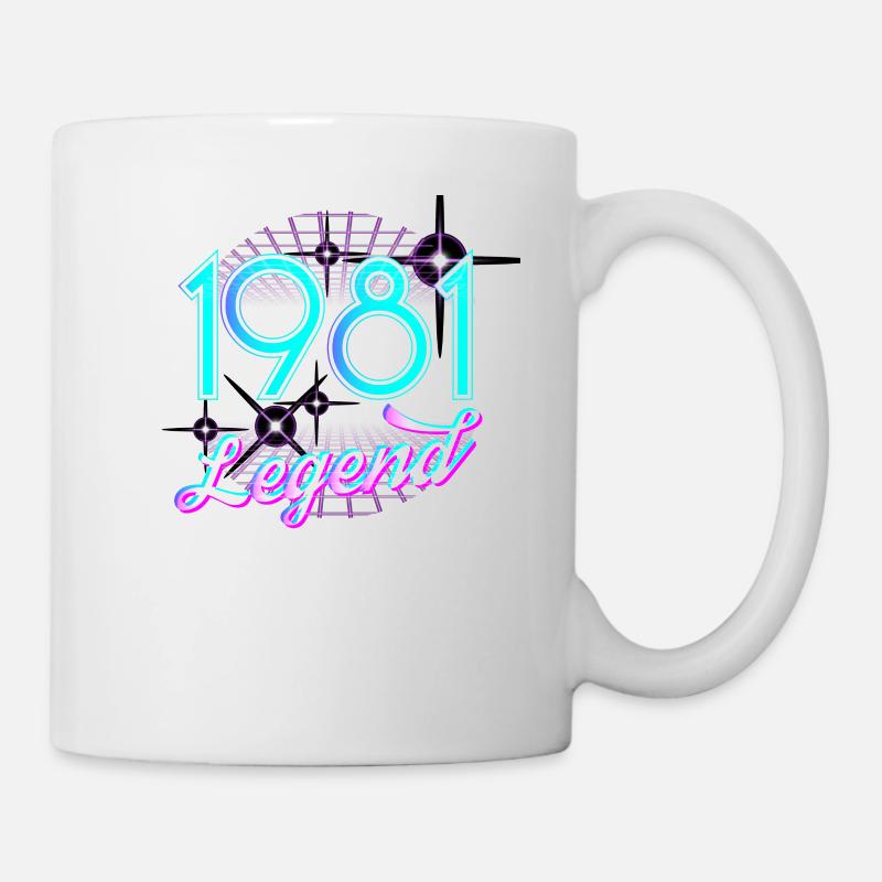 Awesome 1981 birthday retro vintage gift - Mug - white
