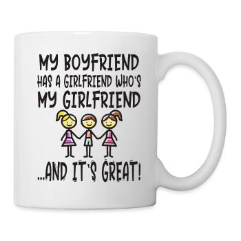 MY BOYFRIEND HAS A GIRLFRIEND WHO'S MY GIRLFRIEND - Tasse - Weiß - Rechts
