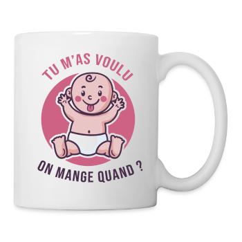 J'ai faim, cadeau de naissance bébé humour - Mug blanc - blanc - Droite