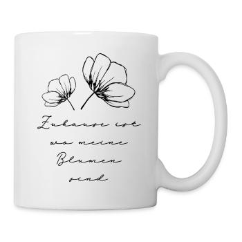 Zuhause ist wo meine Blumen sind | Florist Blumen - Tasse - Weiß - Rechts