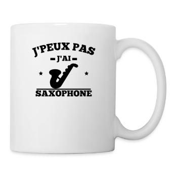 J peux Pas j ai SAXOPHONE - Mug blanc - blanc - Droite
