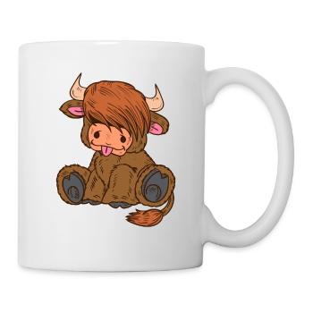 Scottish Highland Cow Frauen Schottische Highland - Tasse - Weiß - Rechts