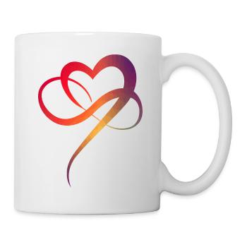 Buntes Herz Symbol Liebe Unendlichzeichen - Tasse - Weiß - Rechts