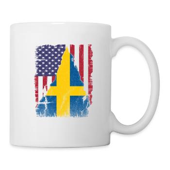 American Flag Sweden Flag - Mug - white - Right