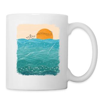 Bateau en papier bateau bateau papier bateau à papier - Mug blanc - blanc - Droite