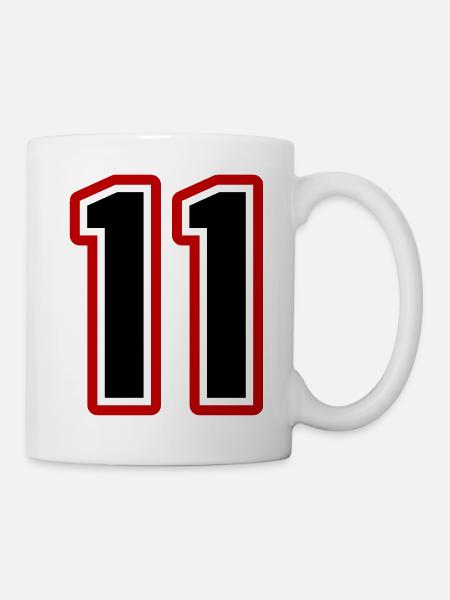 11 Simbolo numerico - Tazza - bianco