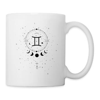 Signe du zodiaque jumeau avec phase lunaire - Mug blanc - blanc - Droite