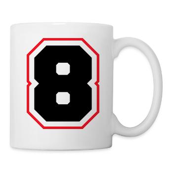 8 nombre symbole - Mug blanc - blanc - Droite