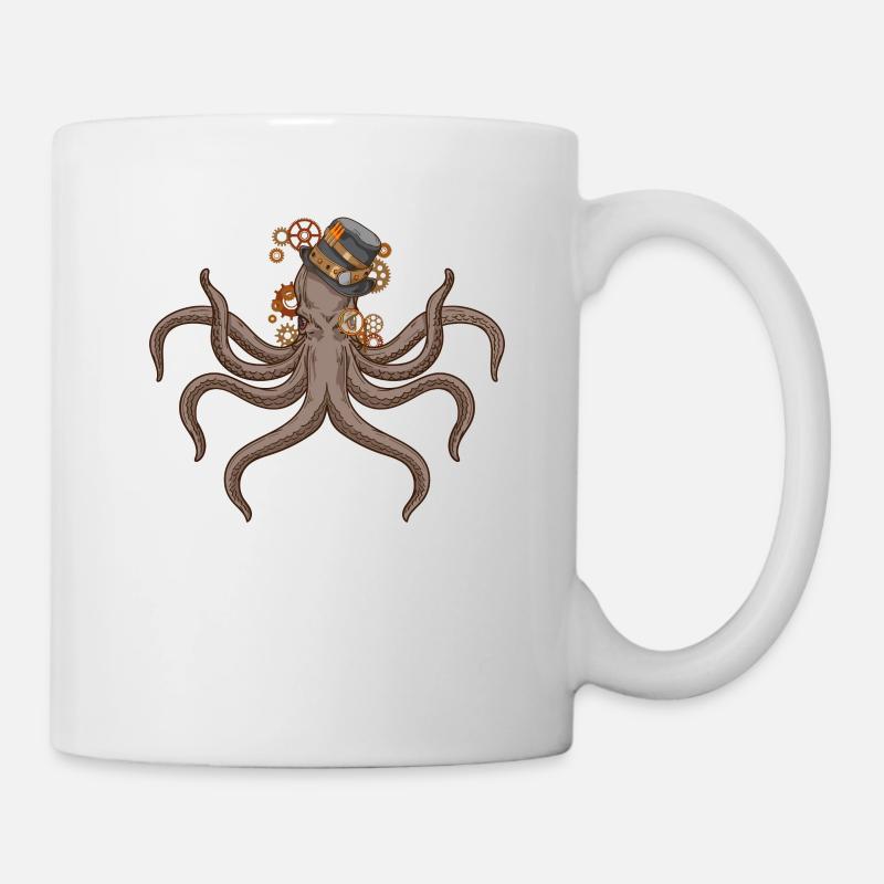 Oktopus Steampunk Tintenfisch Geschenk Oktopus - Tasse - Weiß
