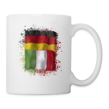 Italienisch Deutsche Liebe Deutsche Flagge - Tasse - Weiß - Rechts