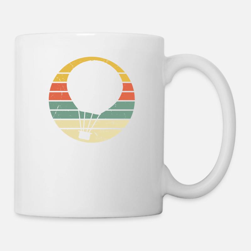 Retro Heißluftballon - Tasse - Weiß