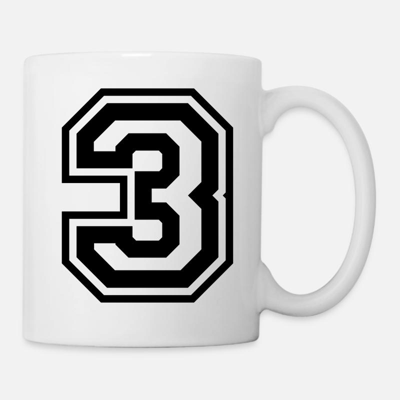 3 Numéro de numéro - Mug blanc - blanc