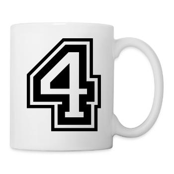 4 Numéro de numéro - Mug blanc - blanc - Droite