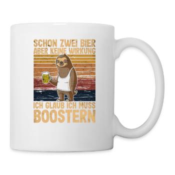 Schon zwei Bier aber keine Wirkung Impfung Booster - Tasse - Weiß - Rechts