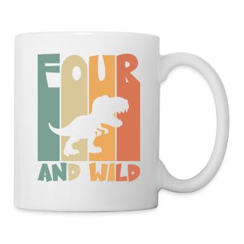 4 birthday Dino 4 years children's birthday - Mug - white - Right