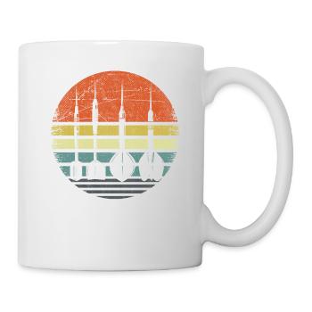 Retro Dartpfeile Vintage Dart Flights Darts - Mug - white - Right