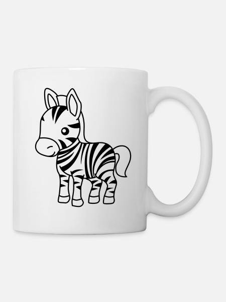 Zebra Comic Tier - Tasse - Weiß