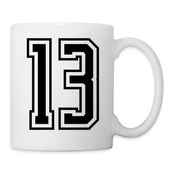 13 Numéro de numéro - Mug blanc - blanc - Droite
