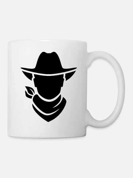 Cowboy western kopf - Tasse - Weiß