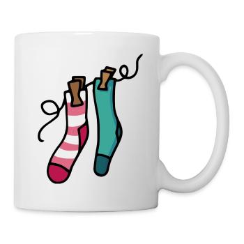 Chaussettes colorées Paire de chaussettes colorées Idée cadeau - Mug blanc - blanc - Droite