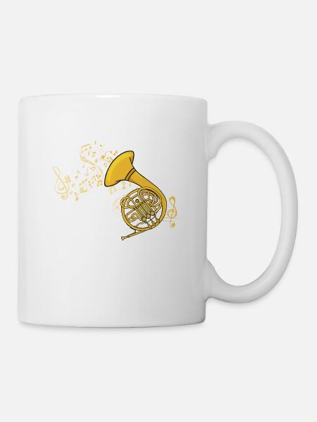 Waldhorn Musik Big Band French Horn Blasmusik - Tasse - Weiß