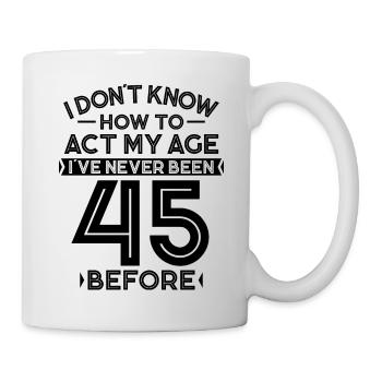 45 Anniversaire Anniversaire 45 Ans Cadeau - Mug blanc - blanc - Droite