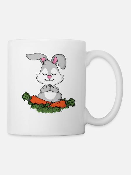 Lapin Méditez Cadeau Femmes Bunny Yoga - Mug blanc - blanc