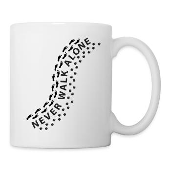 Alpaca Lama Hoof Track Footprint Never walk alone - Mug - white - Right