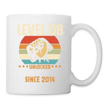 Level 08 Jahr unlocked Gaming Geburtstagsgeschenk - Tasse - Weiß - Rechts