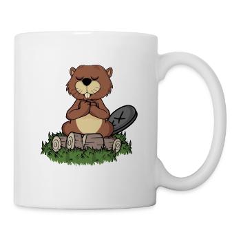 Beaver Gift Men Rodent Yoga Meditating - Mug - white - Right