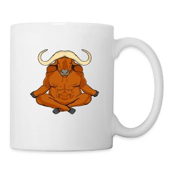 Musk Ox Meditate Yoga Gift Ox - Mug - white - Right
