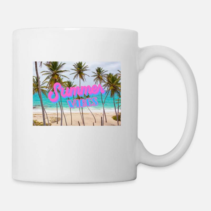 Summer - Vibes - Summer Vibes - Sun - Hot - Palms - Mug - white