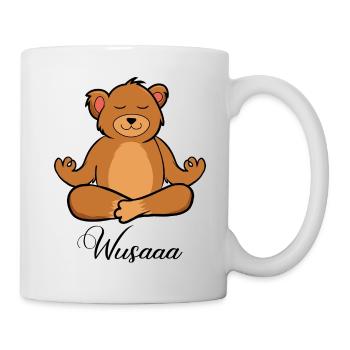 Auszeit Durchatmen Wusaaa Bär - Tasse - Weiß - Rechts