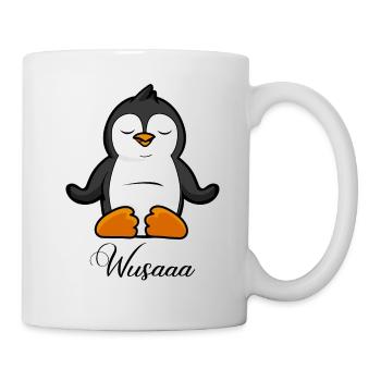 Auszeit Durchatmen Wusaaa Pinguin - Tasse - Weiß - Rechts
